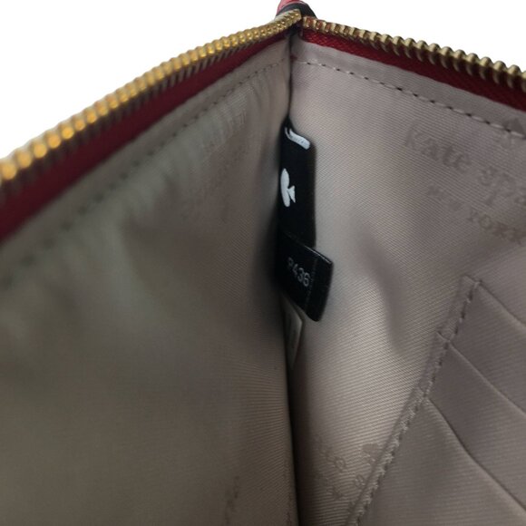 Kate Spade Lucy Medium L-Zip Wristlet Saffiano Leather Candied Cherry Red - Picture 7 of 7